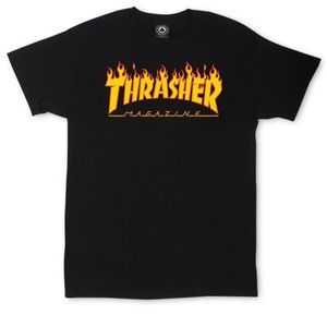 Black thrasher flames shirt